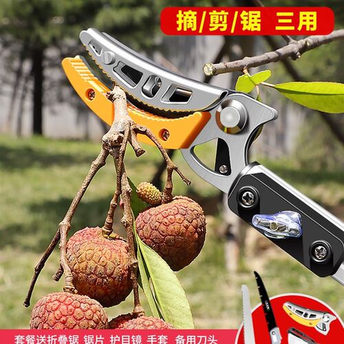 摘水果摘荔枝枇杷樱桃高枝剪伸缩高空剪采摘果子神器加长果树剪刀