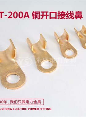 开口铜鼻子OT-200A接线端子 铜线耳电缆接头线鼻冷压端子B级 永盛