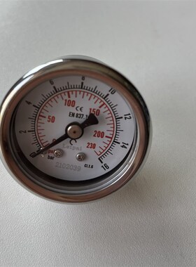 40-47mmmm轴向耐高温压力表不锈钢防腐16bar 230psi 螺纹牙ZG1/8