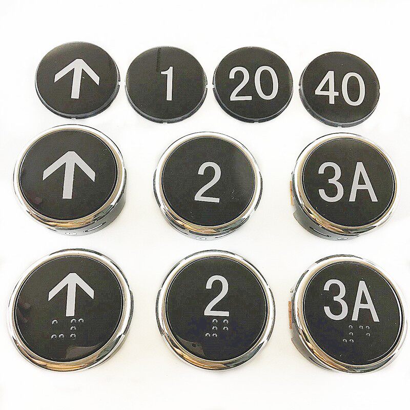 运良家电梯配件日立电梯MCA外呼薄型圆按钮FL-PW按钮盲文按钮字母