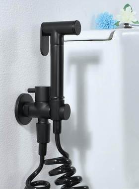 黑色妇间洗器一进一出套妇装卫生马桶喷枪9黄铜OBL洗龙头HI0016A