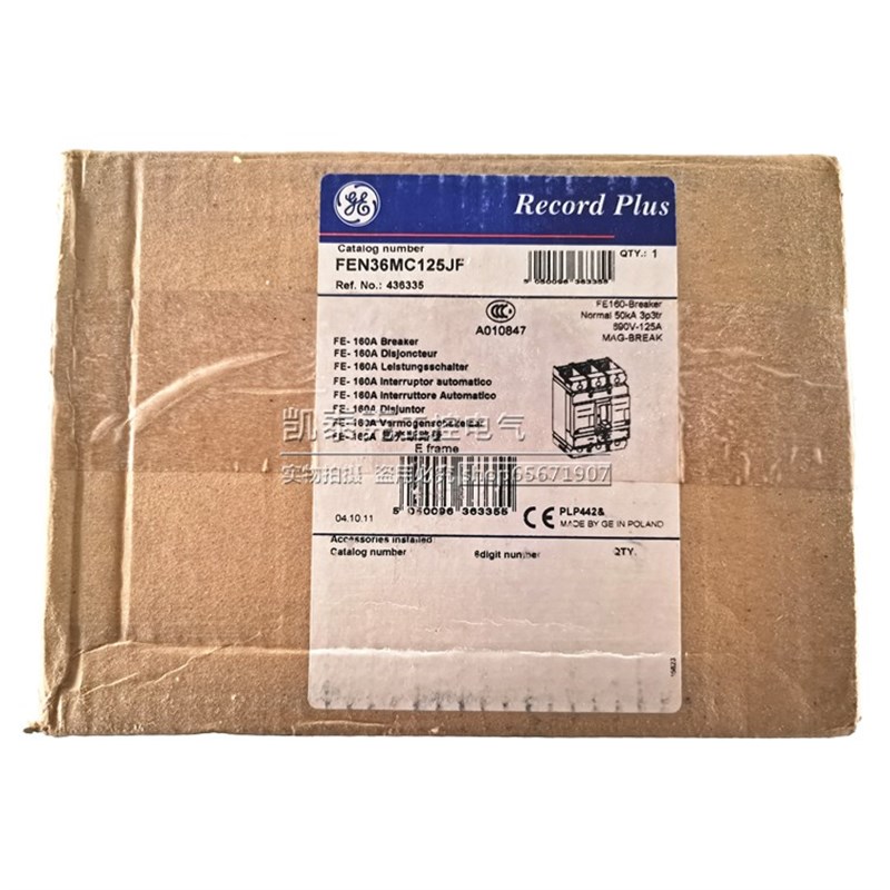 原装正品美国通用电气GE断路器 FE160 3P 125A FEN36MC125JF