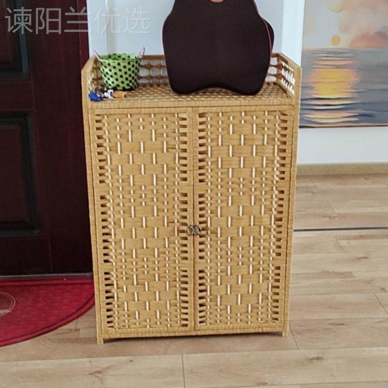 藤编鞋包柜邮MXT阳台鞋容架大量纳柜实木简易收进门口鞋柜大号储