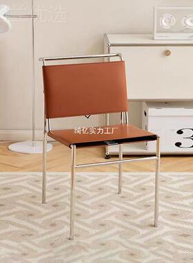 奢马鞍椅客厅阳台中古马QIYI风鞍皮餐椅接待椅啡轻厅奶茶店洽谈椅