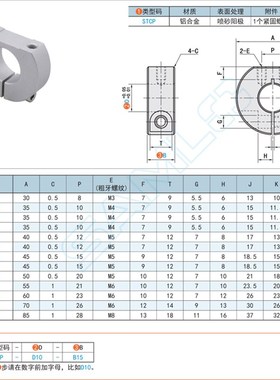 D型固定环切边带螺纹孔型STCP-D8 10 12 15 16 20 25 30 35 40 50