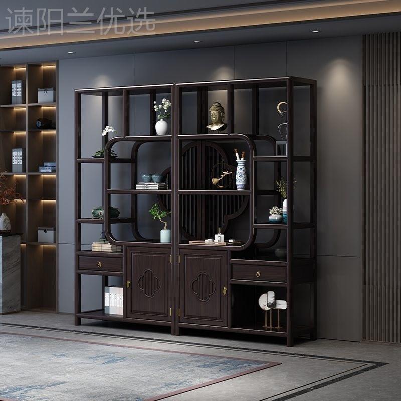中式仿古家实具橡木茶叶RCY展示列柜客厅陈隔断宝置物架博古架木