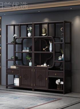 中式仿古家实具橡木茶叶RCY展示列柜客厅陈隔断宝置物架博古架木