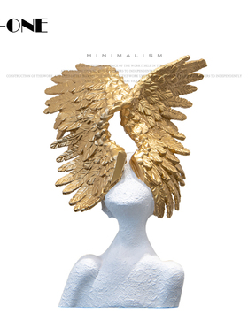 Rzone 现代简约抽象派风格家居饰品翅膀天使客厅玄关软装饰品摆件