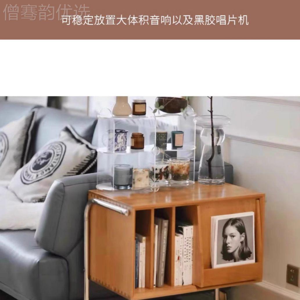 实木带灯悬黑唱BXM片收钢纳架黑胶唱片机柜专辑展示架子胶不锈C浮
