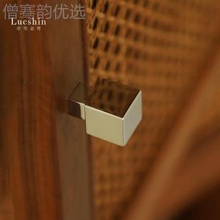 THX方块实心纯电黄铜衣柜把手银色家具抽屉柜门现代N AN12法镀式