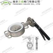 蝶阀 DN50 四氟对夹蝶阀 16P DN200 不锈钢蝶阀D71F 不锈钢对夹式