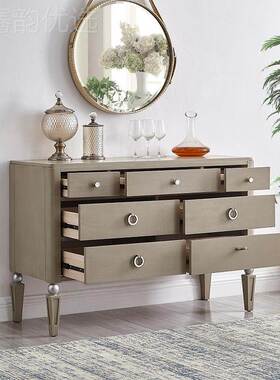 美式欧轻奢实七斗31285柜收纳柜卧室储物木柜北边柜户客厅入玄关