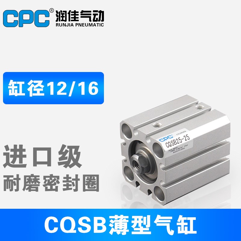 CPC CQSB12/16-5-10-15-20-25-30D薄型SMC款小型气缸内牙A93 M9BN