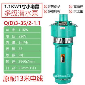 多级潜水泵高压小扬程3220高v农用灌溉家用型井水80v三WNZ相抽水