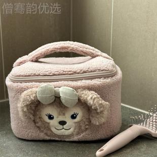 化包雪莉玫女新款 便携绒式 便携大LRN容量可爱手提家用区分毛妆收