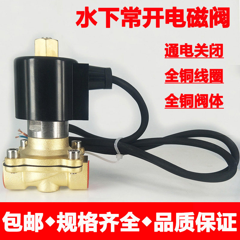 常开全铜水下喷泉防水电磁阀水阀地埋式控制阀220v开关阀24v线圈