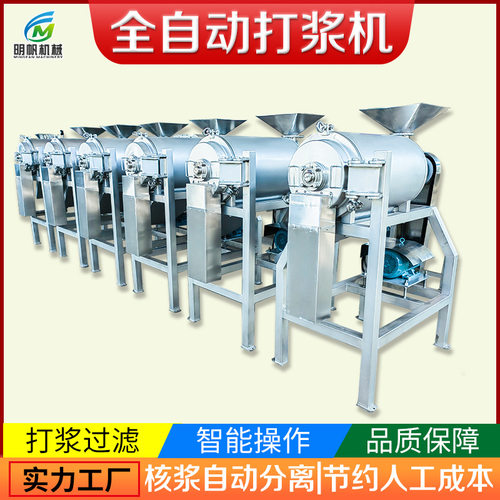 全自动不锈钢水果去核打浆机 商用枸杞大型榨汁机 打浆流水线设备