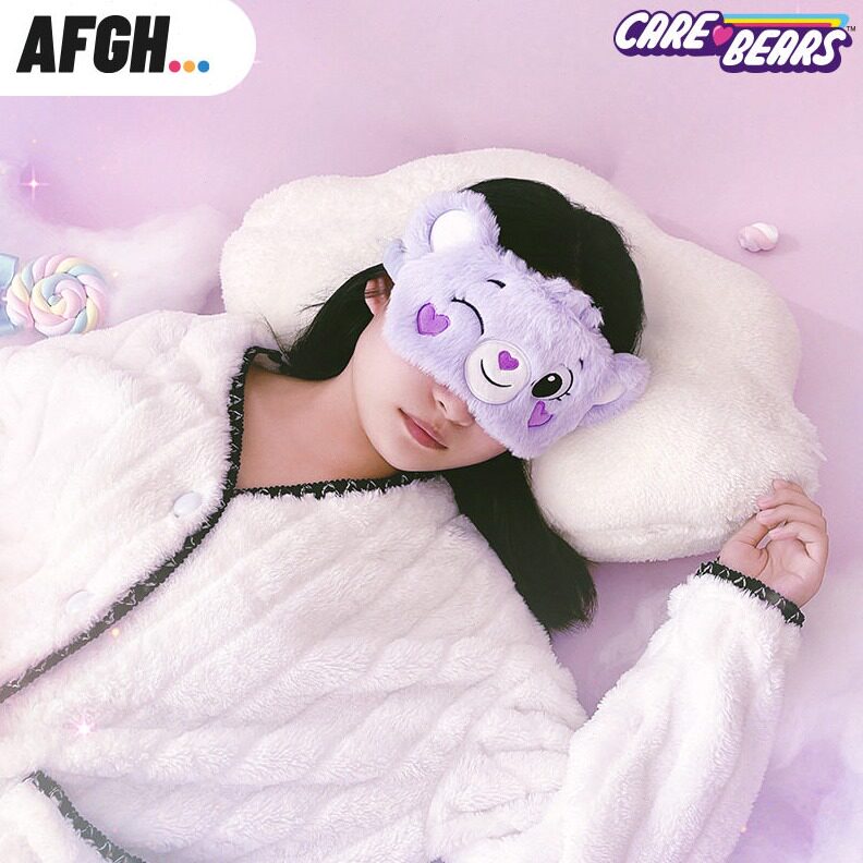 直销正版爱心小熊Care Bears毛绒眼罩遮光不压眼睡眠旅行卡通可爱