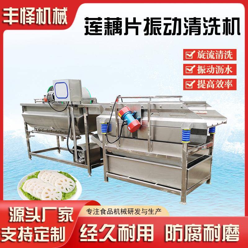 厨房专用半成品菜洗菜机高低位涡流清洗机莲藕片漩涡清洗流水线