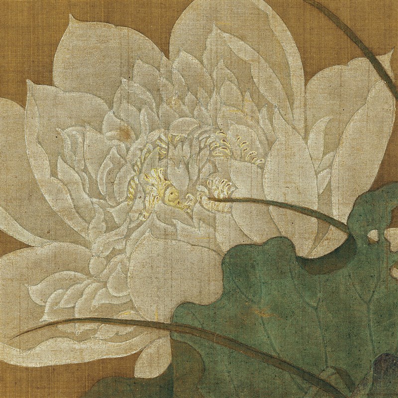 南宋吴炳渌池擢素图国画工笔画花卉图彩色临摹底稿高清复制装饰画图片