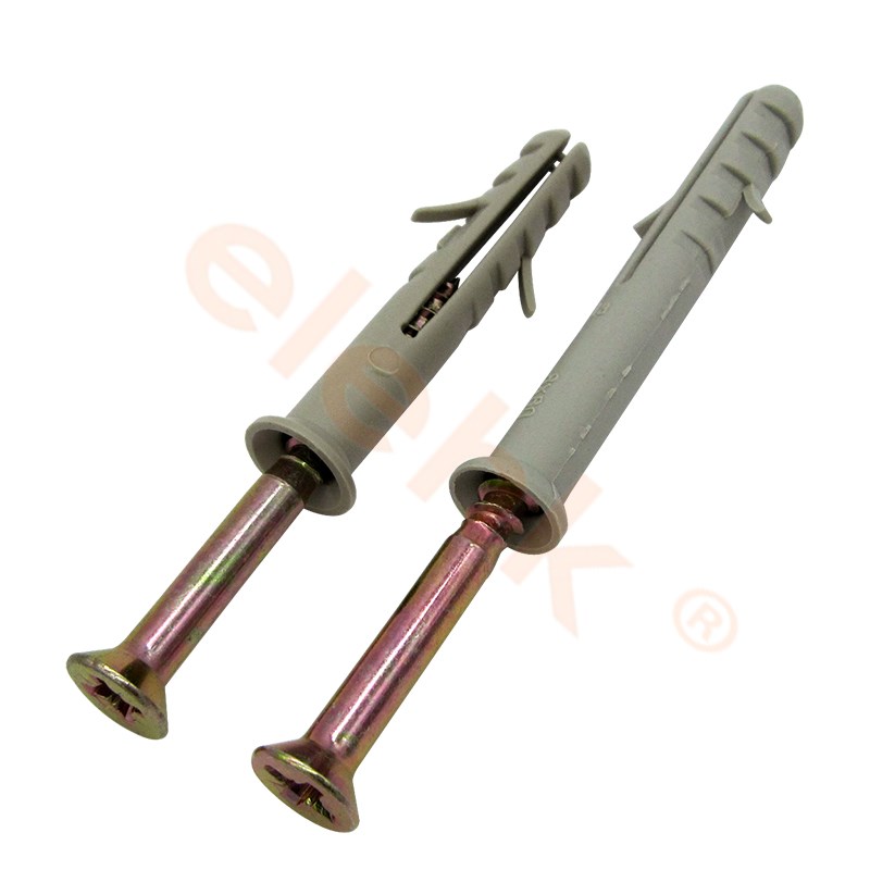 厂家直销塑料膨胀管尼龙双翅两翅配钉膨胀管门窗护栏用胀管螺丝