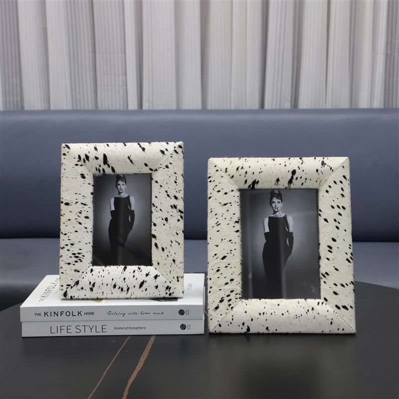 现代简约马毛黑白斑点相框摆件客厅卧室样板间办公室家居桌面饰品,清洗/食品/商业设备,洗车机,淘宝优惠券,粉丝福利购,淘宝优惠卷