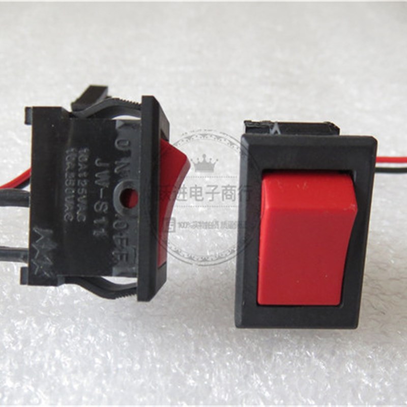 进口日本NKK JW-S11大电流船型翘板电源开2脚2档带线船形10A250V