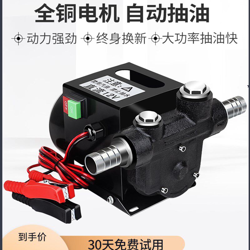 渝乐电动抽油泵12V24V220V伏自吸泵正反转直流加油泵柴油抽油机器