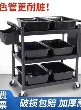 酒店餐收厅车多功饭能餐EII饮送餐移动推车店商用三层餐收碗车火