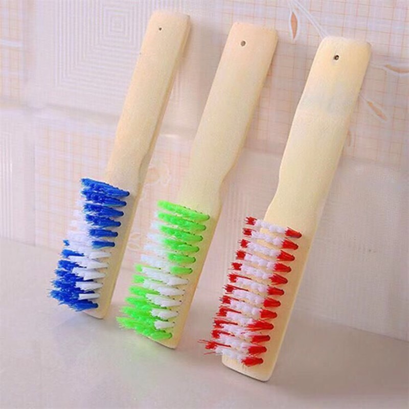 家用加厚长柄木质竹质洗鞋刷鞋刷硬毛洗衣刷地板刷清洁不伤鞋刷子