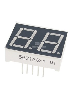 0.56英寸2位红色 数码管共阴/共阳 10脚 5621AS 5621BS 5261AS/BS