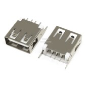 USB 直脚立式 A母 USB插座 AF180度 母座A型13.7mm 卷边 平口无边