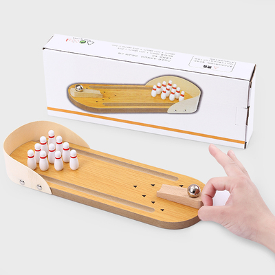 儿童木制迷你保龄球玩具桌面套装宝宝男孩3-4-5-6周岁保林保玲球