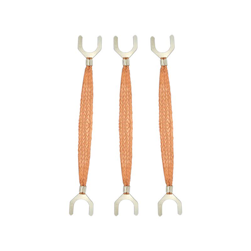 法兰跨接线U型静电连接线6平方防爆接地线管道铜编织带端子桥架