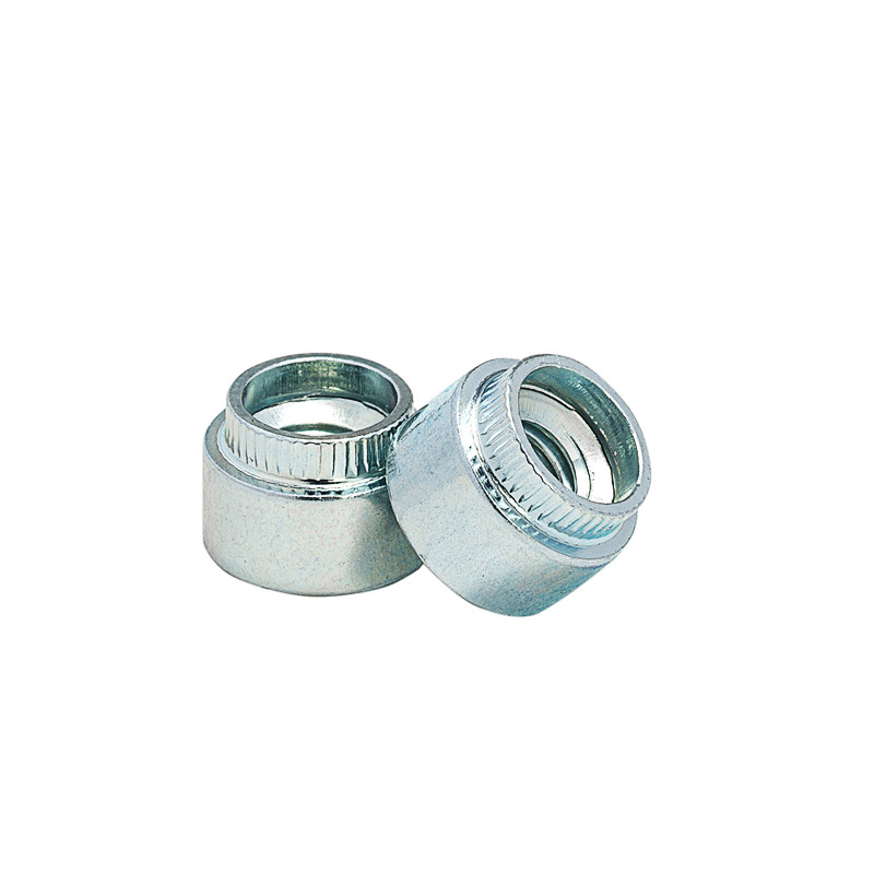 镀锌涨铆螺母花齿圆形台阶滚花螺母蓝白压铆螺帽嵌M3M4M5M6M8M10