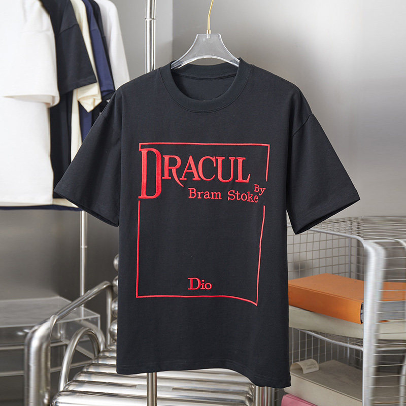 thumbnail for 2026 new popular D embroidery boys' short-sleeved T-shirt men's summer American loose famous brand high-end half sleeves