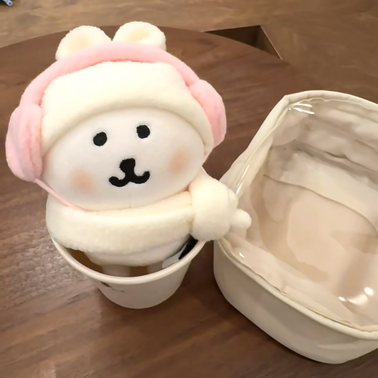 自嘲熊13cm娃衣棉花娃娃10厘米衣服冬日耳罩帽子围巾配饰公仔服装