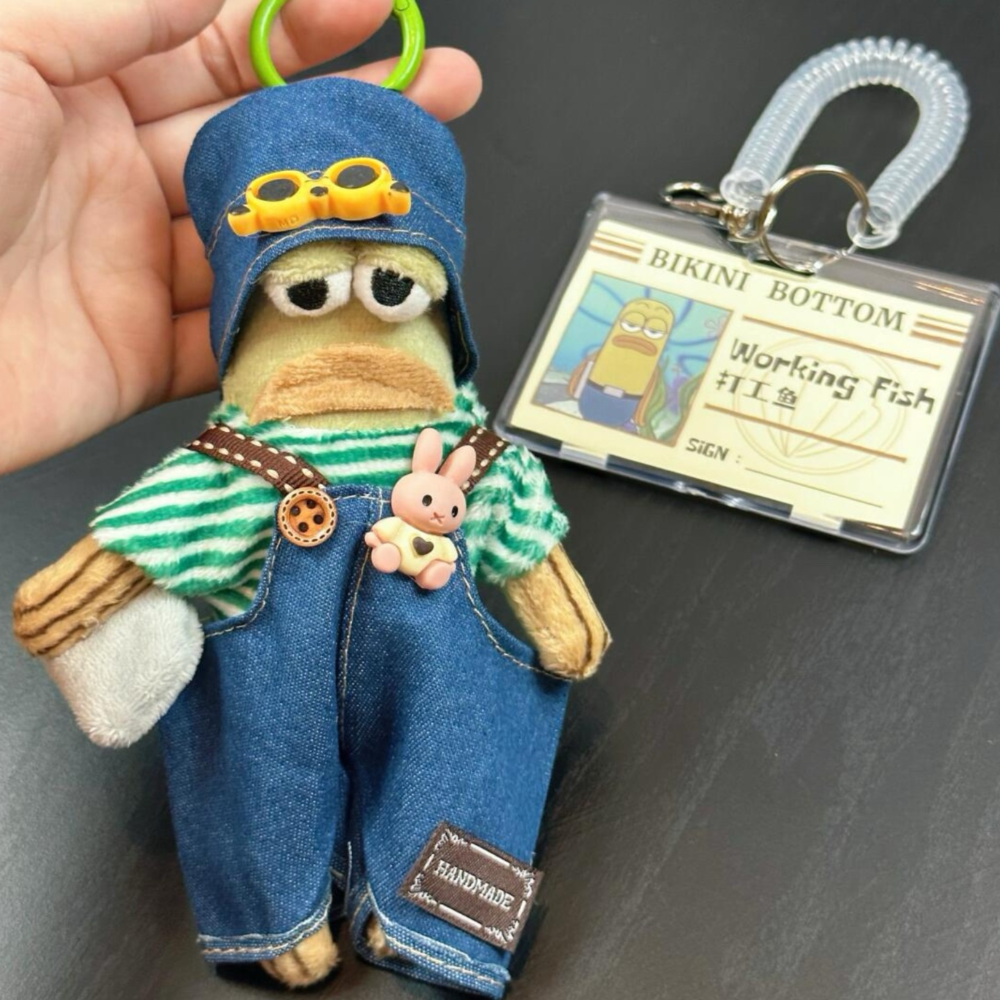 泡泡玛特比奇堡的居民娃衣打工鱼酷酷鱼呆呆鱼衣服配饰套装背带裤