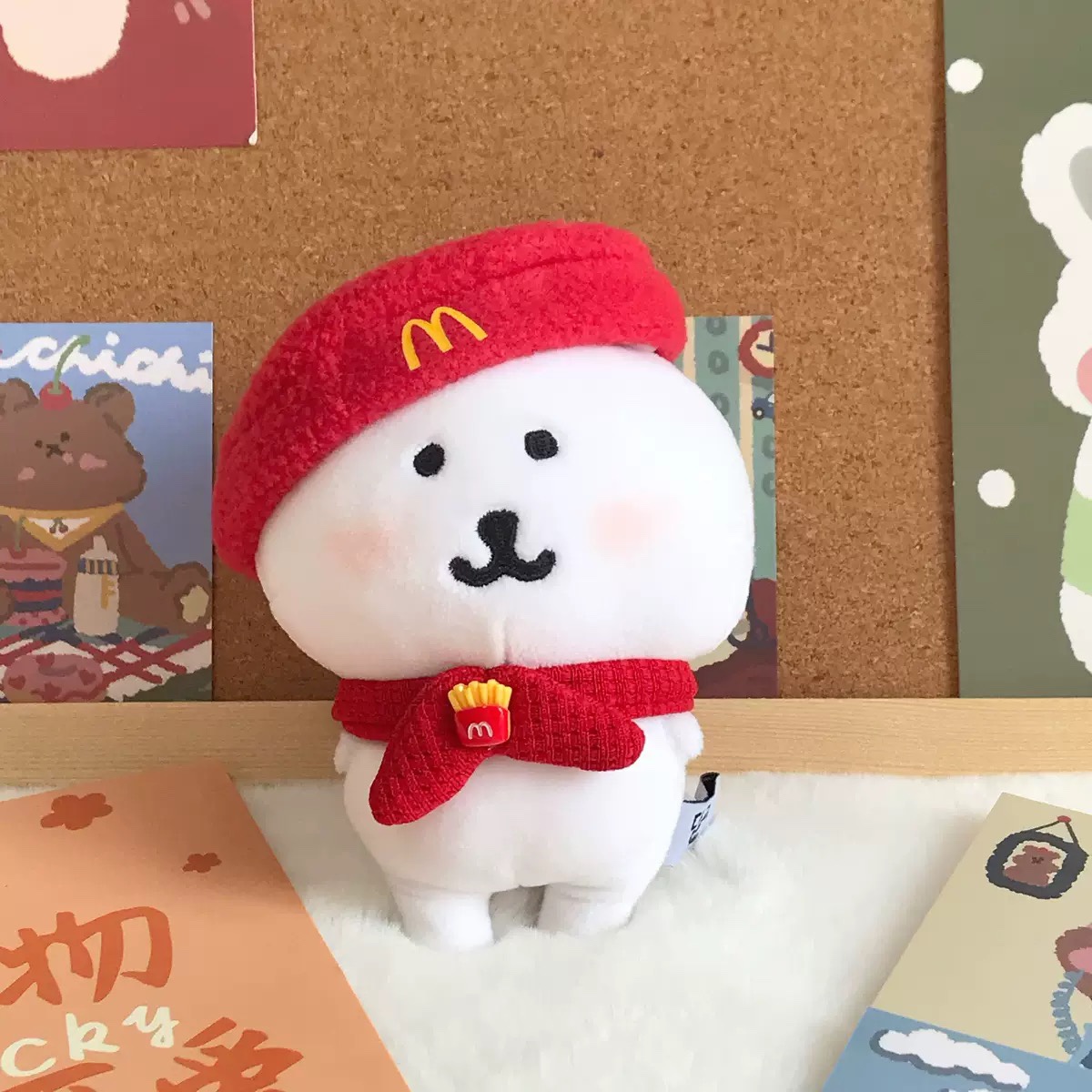 自嘲熊娃衣13cm麦当劳衣服套装10厘米棉花娃娃帽子围巾贝雷帽冬日