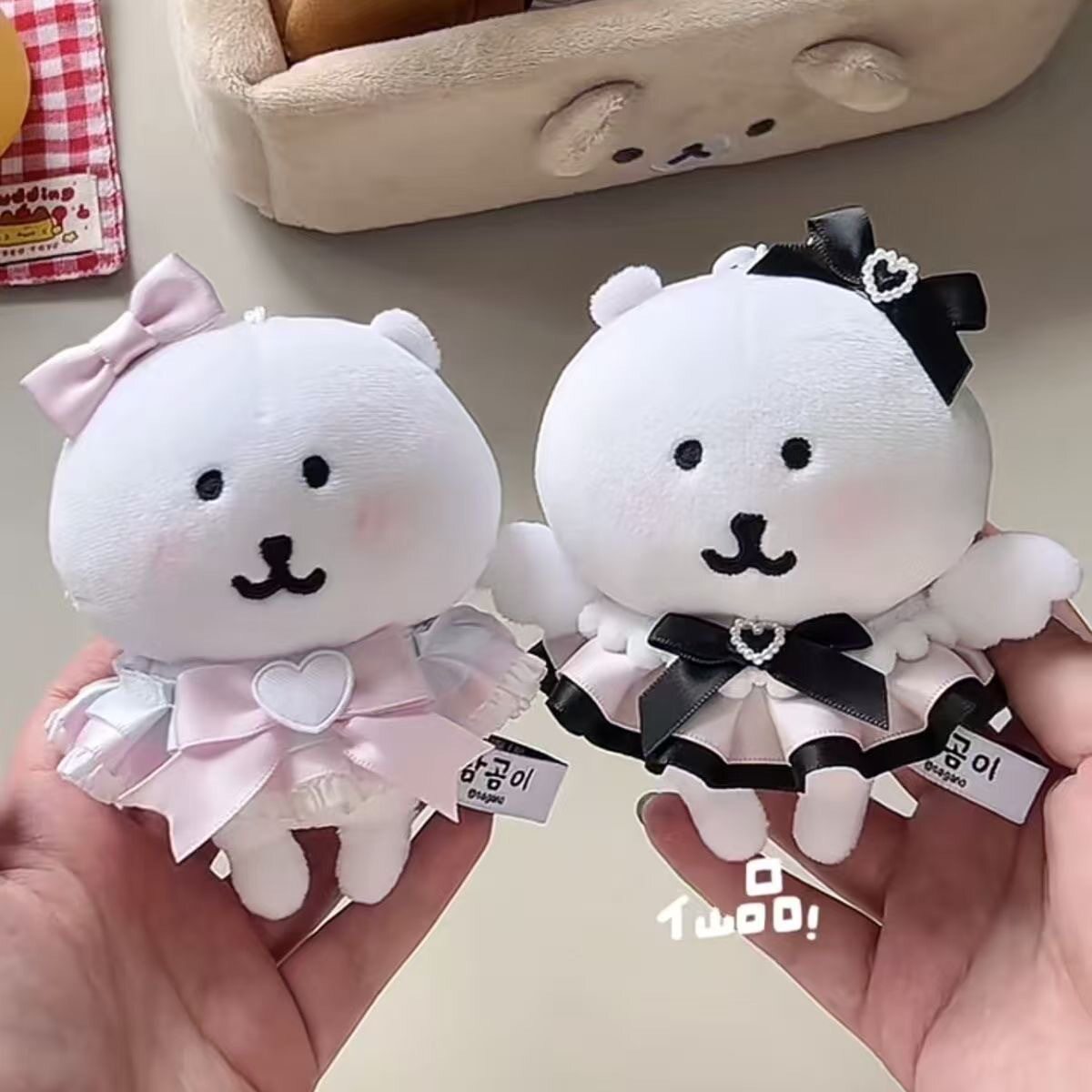 自嘲熊13cm娃衣小天使10厘米棉花娃娃衣服套装装饰配件头套裙子夏图片