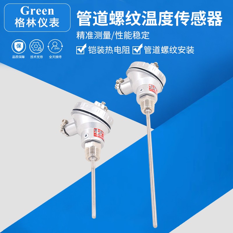 铠装热电阻 K型热电偶Pt100WRNK管道螺纹温度传感器