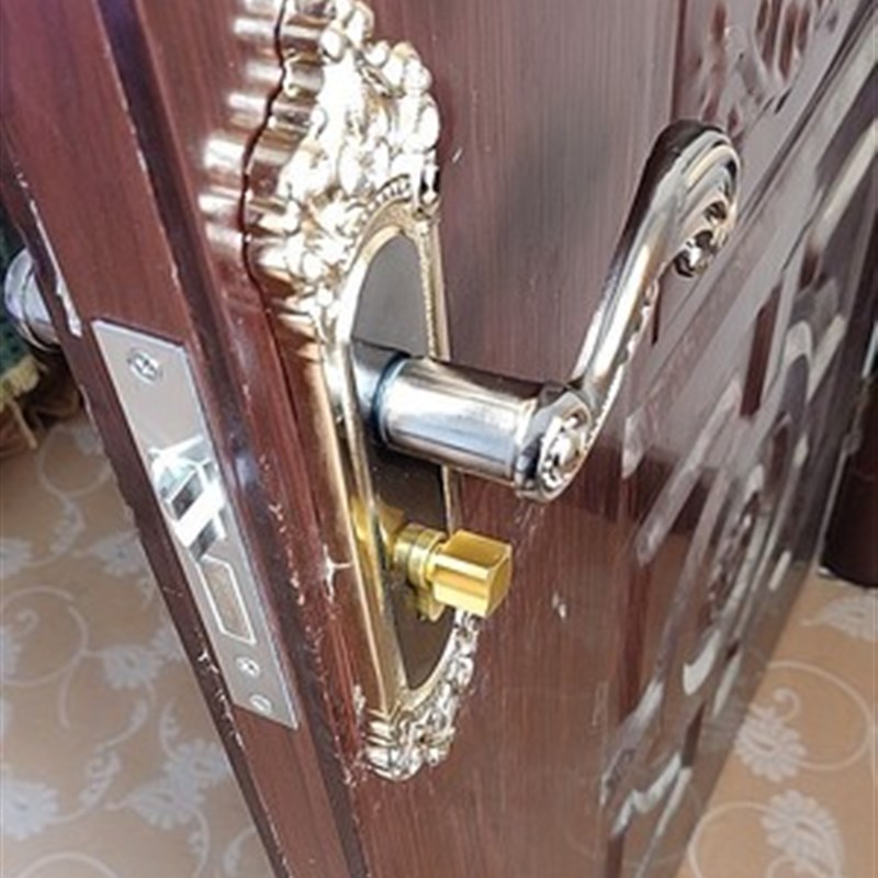 皇冠黄古铜色室内锁全铝实心把手小50木门锁实木门锁50轴承大锁体