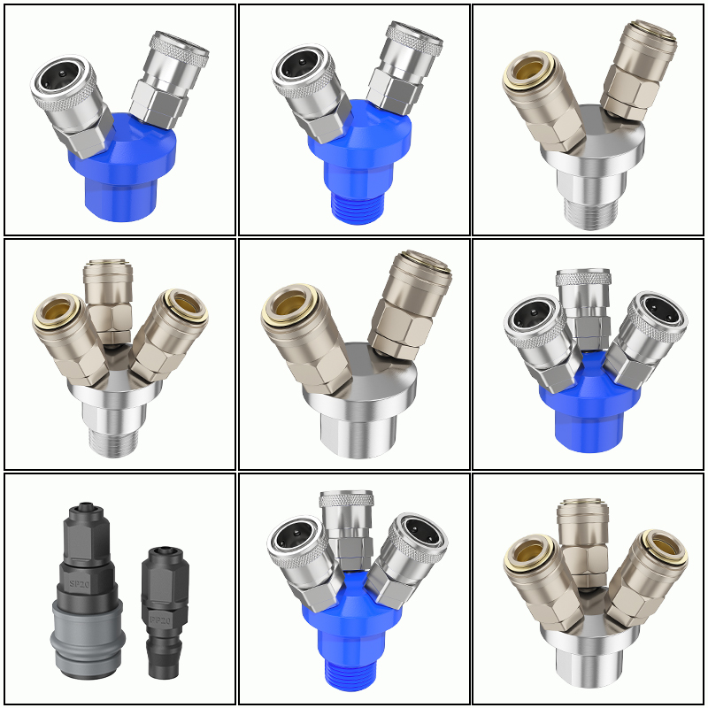气管三通接头c式快速气泵快接头一拖二空压机接口配件大全c型快插