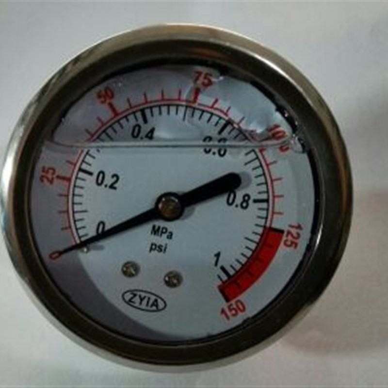 净水器压力表 压力1mpa 150psi 背后直径61mm ZYIA 耐震压力表