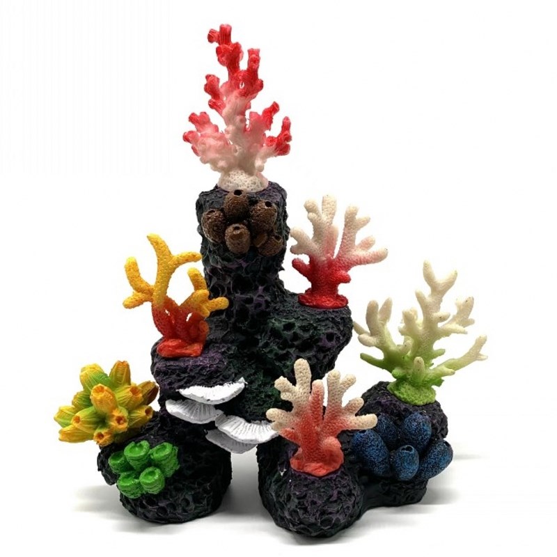 新款海底世界仿真珊瑚组合造景礁石鱼缸假山躲避屋水草缸布景摆件