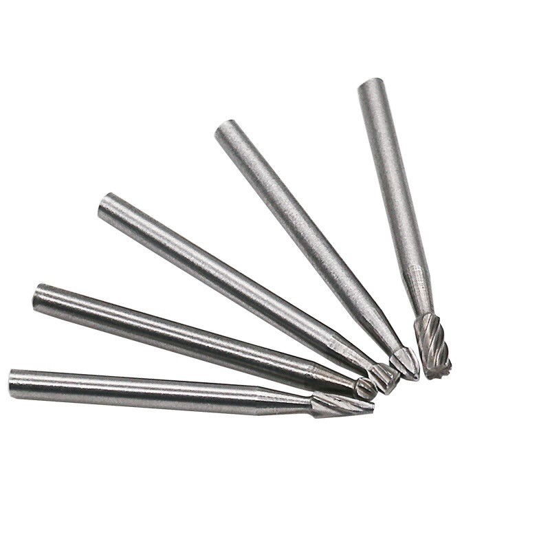 10PC高速钢木工铣刀木工旋转锉刻花刀电磨打磨头刻花开槽雕刻头