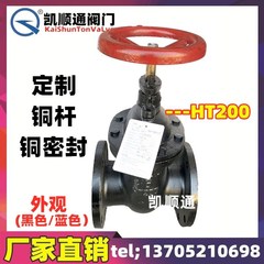 竹箦阀门 铸铁法兰闸阀铜芯铜杆阀门 HT200 DN80 100 150 200 250