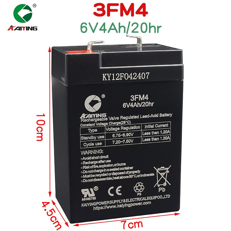 凯鹰6v4ah电池ks4-6电子秤台称耀华地磅吊秤铅酸蓄电池儿童车电瓶