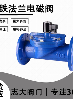 ZCS DF水用铸铁法兰电磁阀常闭DN32 40 50 65 80 100 150 200先导