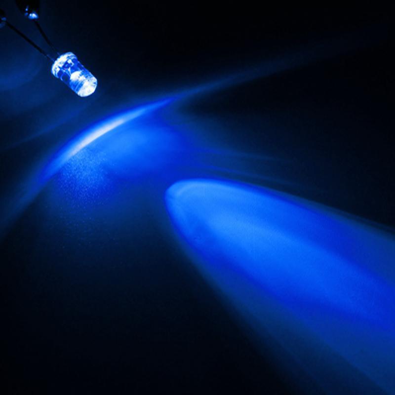 蓝色LED灯珠 LED发光二极管5MM蓝色白发蓝F5蓝光 超高亮 10000MCD